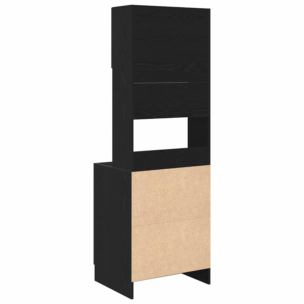 Armário de Cozinha com porta Carvalho preto 60 x 50 x 180 cm