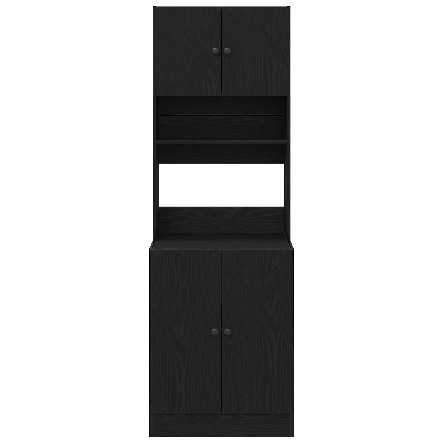 Buffet de Cozinha 2 pcs Carvalho Preto 60 x 50 x 180 cm