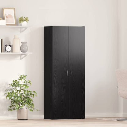 Armário de Escritório com porta Carvalho preto 60 x 32 x 153