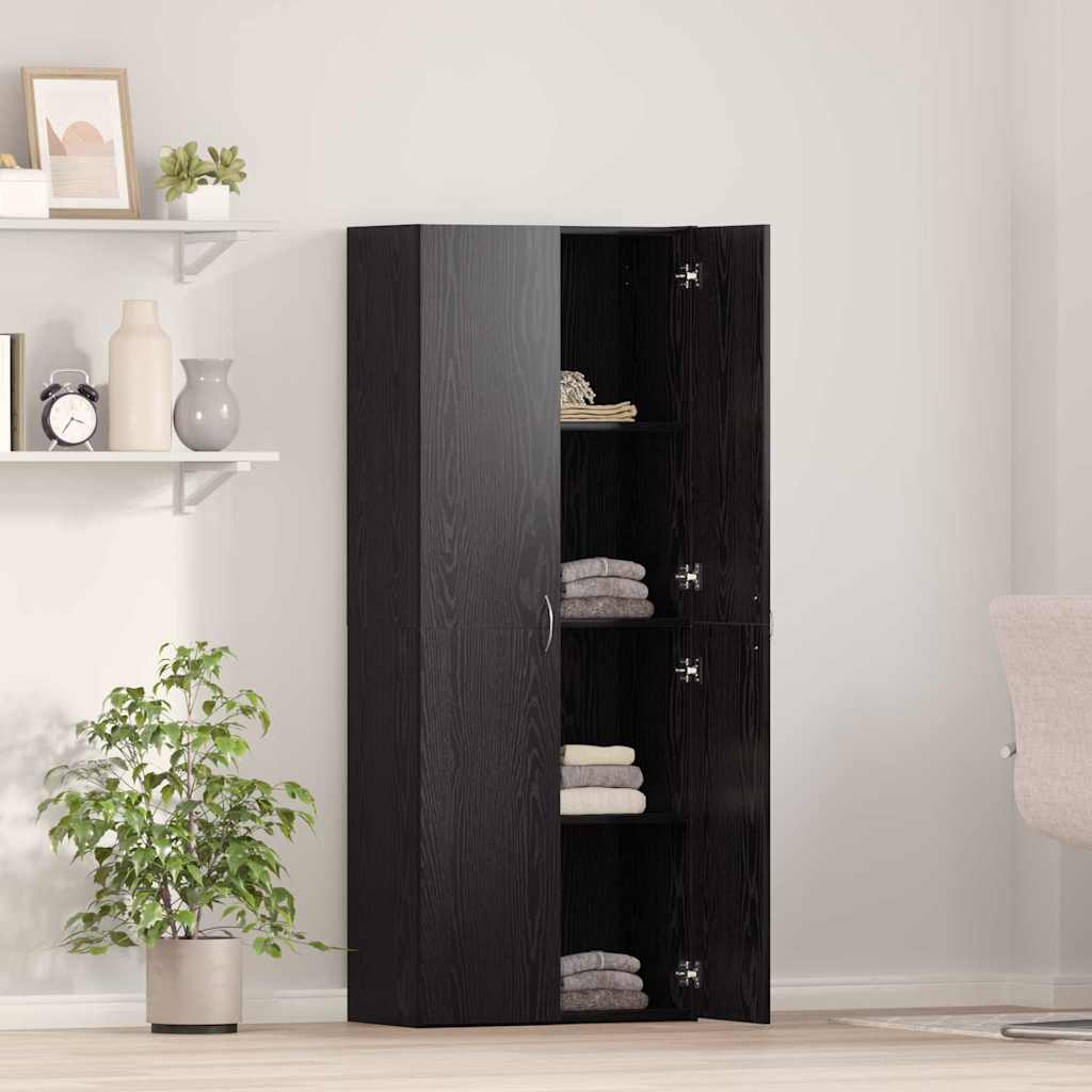 Armário de Escritório com porta Carvalho preto 60 x 32 x 153