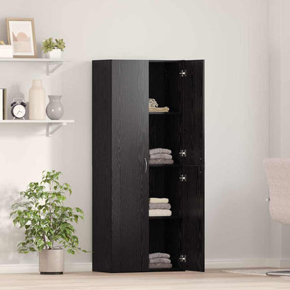 Armário de Escritório com porta Carvalho preto 60 x 32 x 153
