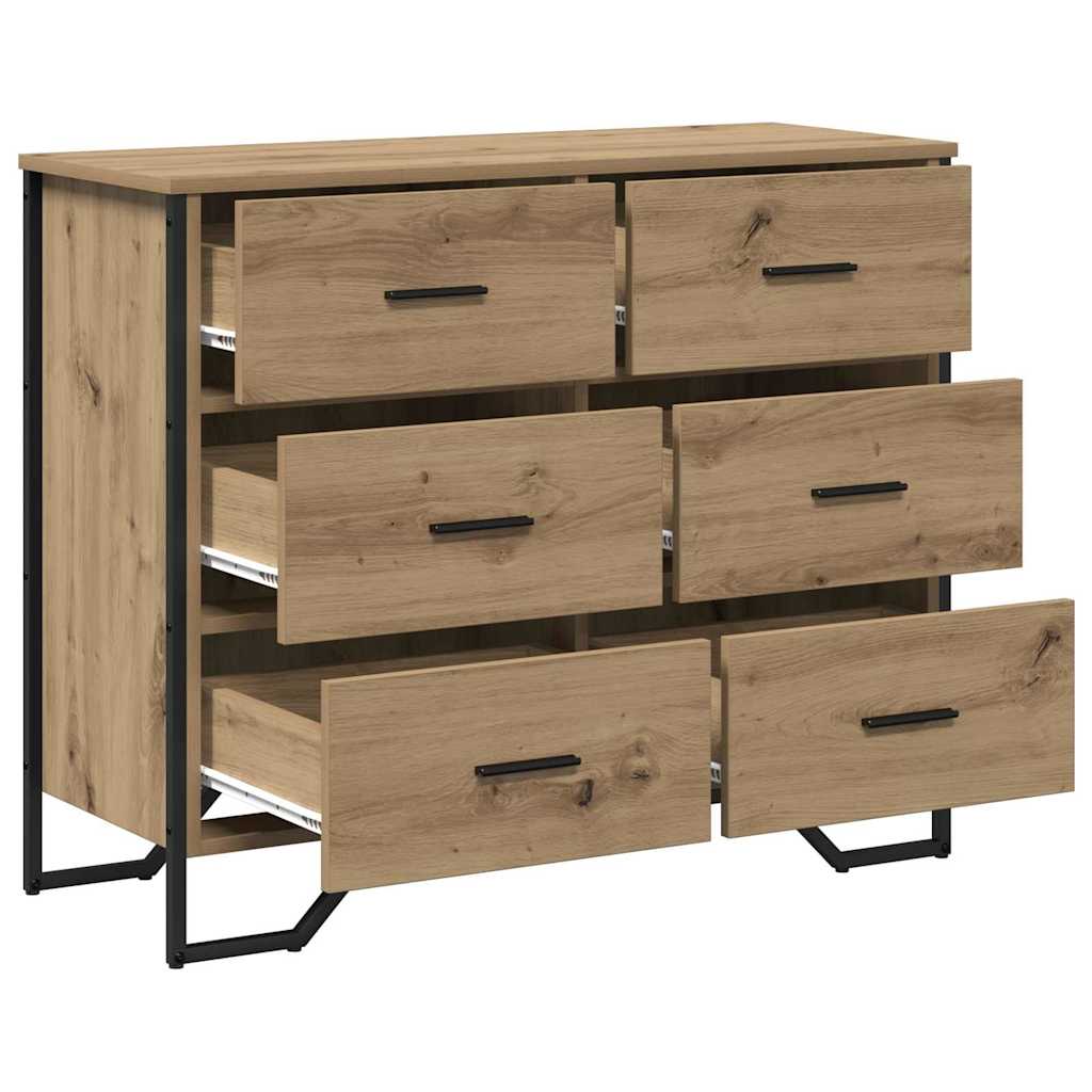 Baú de Gavetas Outros carvalho artisiano 91 x 35.5 x 74.5 cm