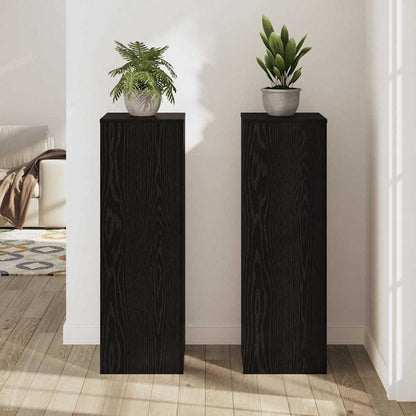 Suporte para Plantas 2 pcs Carvalho preto 33 x 33 x 100 cm