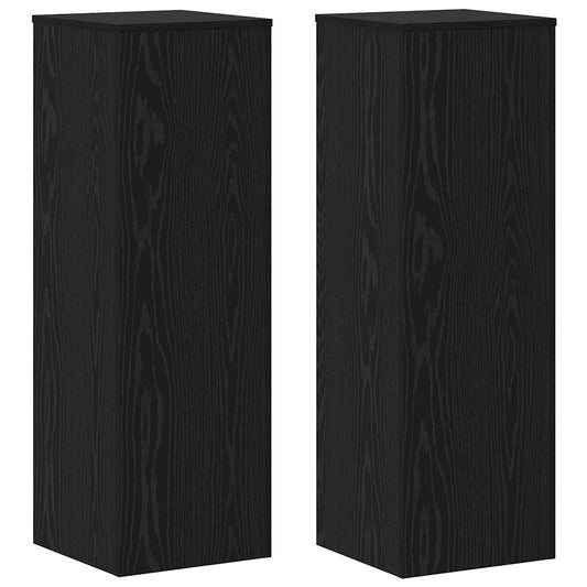 Suporte para Plantas 2 pcs Carvalho preto 33 x 33 x 100 cm