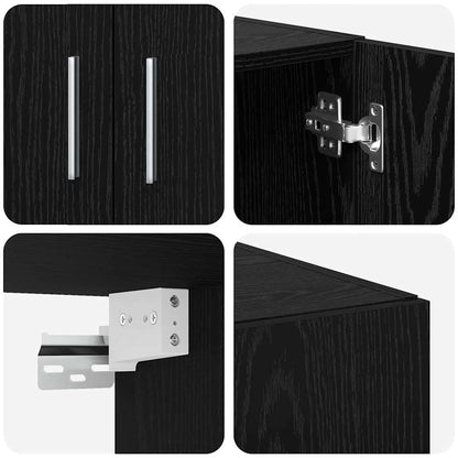 Armário de arrumação 3 pcs Carvalho Preto