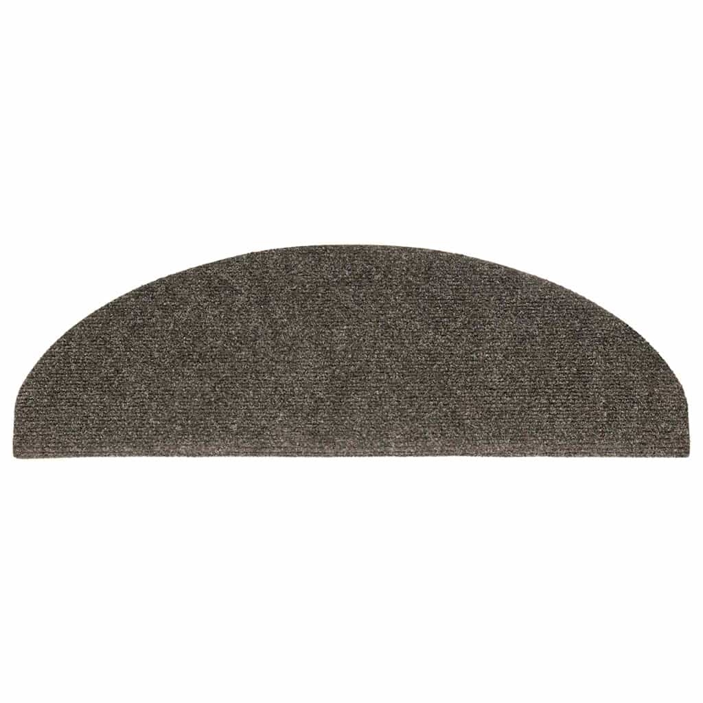 Tapetes de escada autoadesivos 20 peças 65x21x4 cm antracite meio redondo grande
