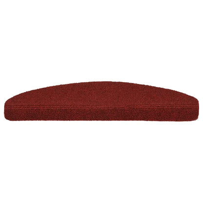 Tapetes de escada autoadesivos 30 peças 65x21x4 cm vermelho bordô meio redondo grande