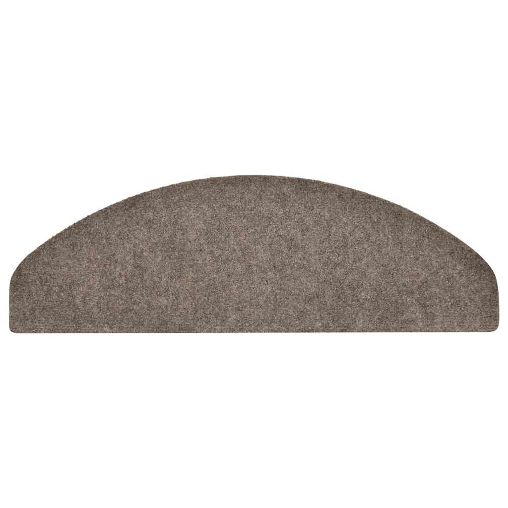Tapetes de escada autoadesivos 30 peças 65x21x4 cm bege semicircular grande