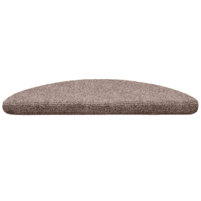 Tapetes de escada autoadesivos 30 peças 56x17x3 cm marrom claro meia-lua