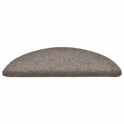 Tapetes de escada autoadesivos 30 peças 56x17x3 cm bege semicircular