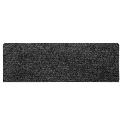 Tapetes de escada autoadesivos 30 peças 65x21x4 cm cinza com borda retangular
