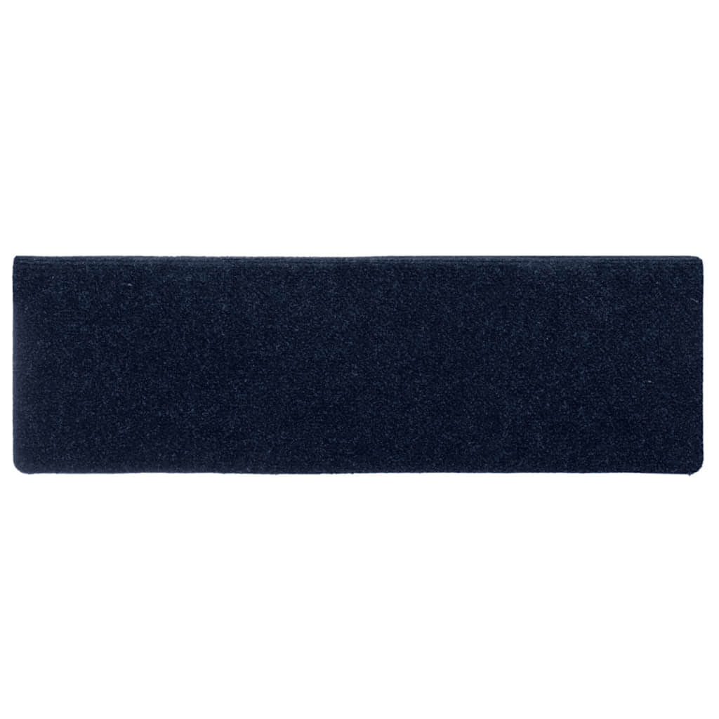 Tapetes de escada autoadesivos 30 peças 65x21x4 cm azul marinho com borda retangular