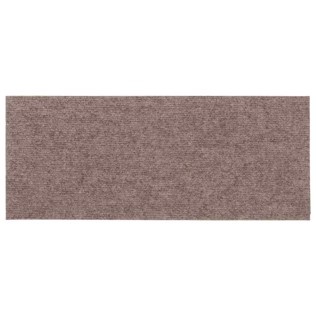 Tapetes de escada autoadesivos 30 peças 60x25 cm marrom claro retangular