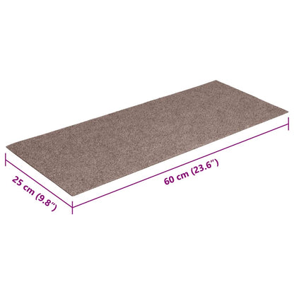 Tapetes de escada autoadesivos 30 peças 60x25 cm marrom claro retangular