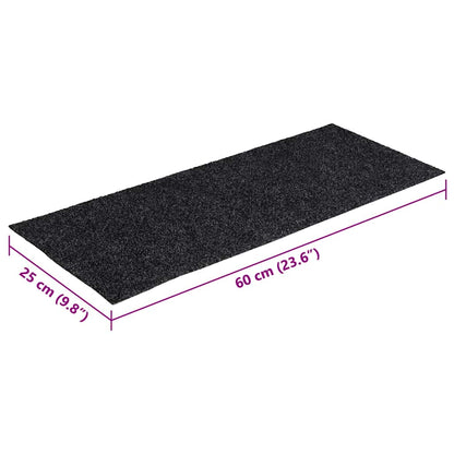 Tapetes de escada autoadesivos 30 peças 60x25 cm cinza retangulares
