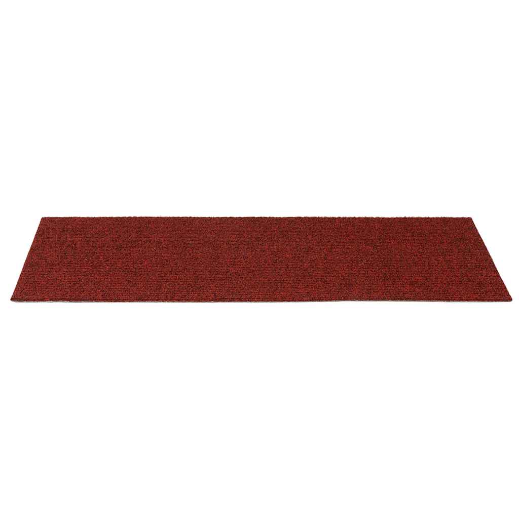 Tapetes de escada autoadesivos 30 peças 60x25 cm vermelho bordô retangular