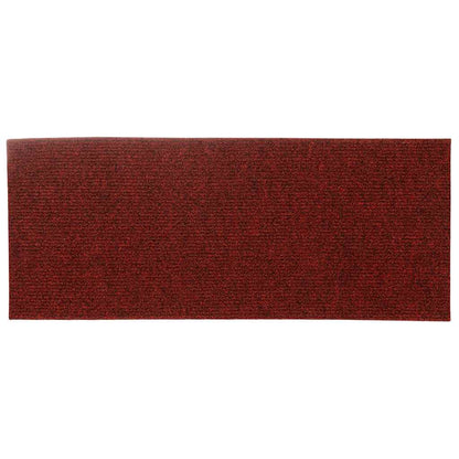 Tapetes de escada autoadesivos 30 peças 60x25 cm vermelho bordô retangular