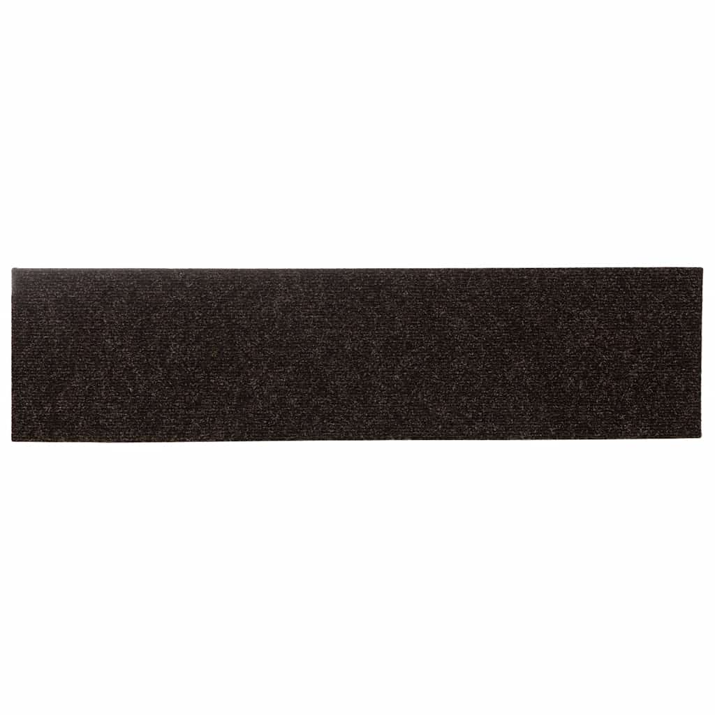 Tapetes de escada autoadesivos 30 peças 76x20 cm marrom escuro retangular