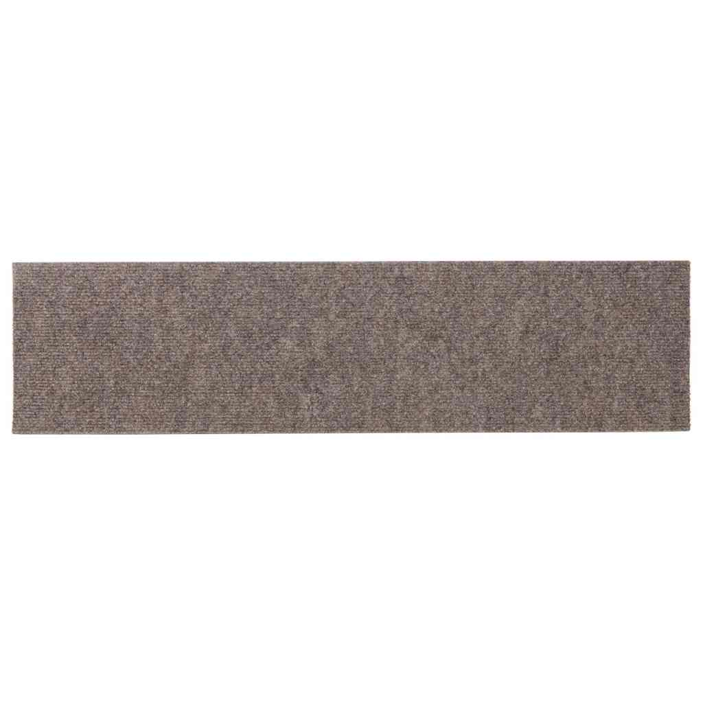 Tapetes de escada autoadesivos 30 peças 76x20 cm bege retangulares