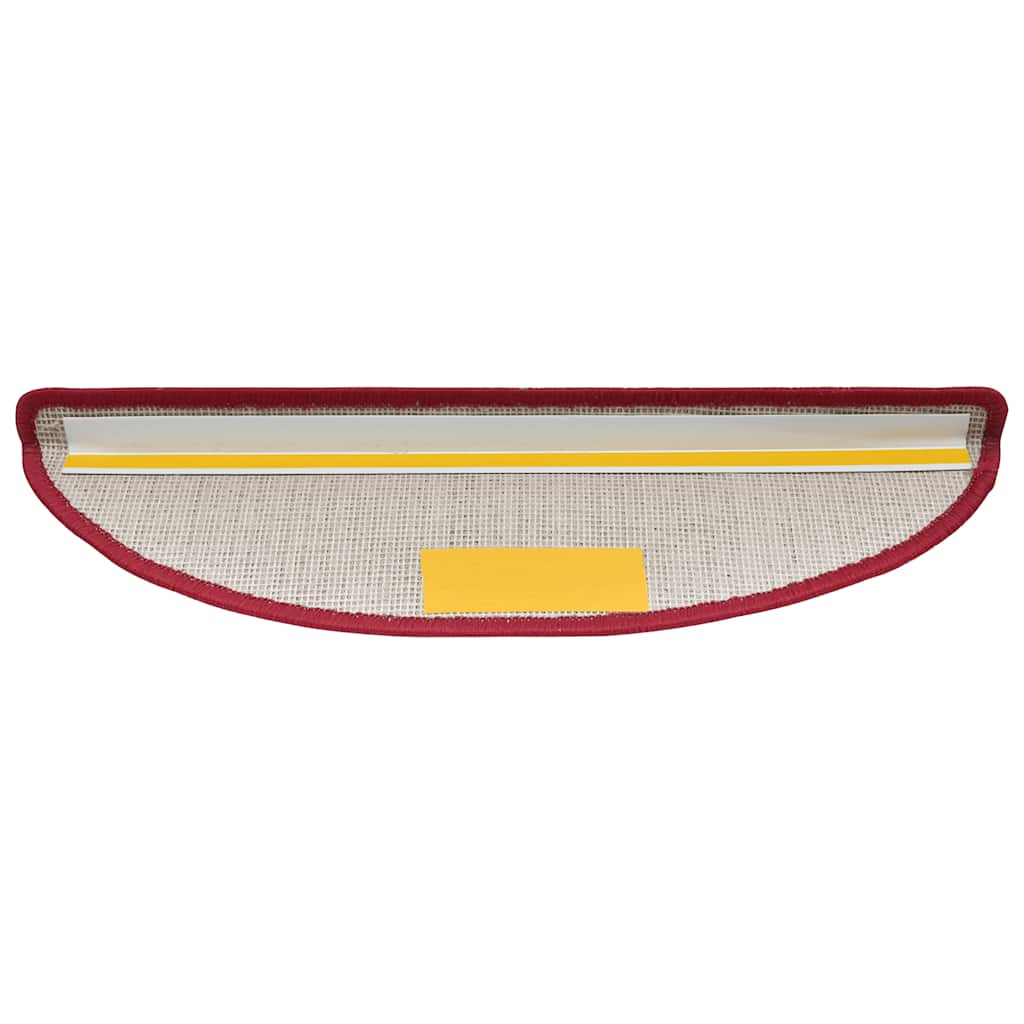 Tapetes de escada 30 peças 56x17x3 cm Vermelhos Semi-redondo