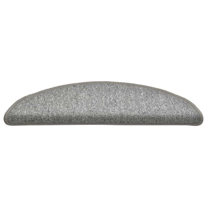 Tapetes de escada 30 peças 56x17x3 cm cinza claro semicircular