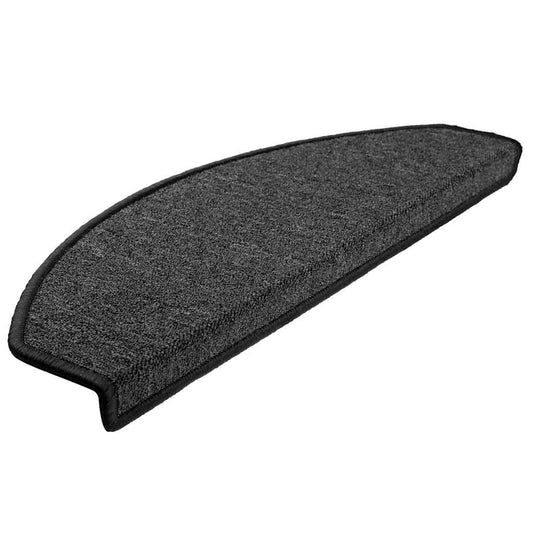Tapetes de escada 30 peças 65x24x4 cm antracite meio redondo grande