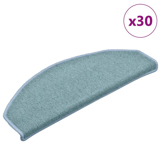 Tapetes de escada 30 peças 65x24x4 cm azul-marinho meio redondo grande