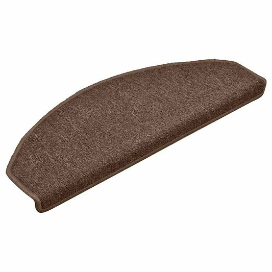 Tapetes de escada 30 peças 65x24x4 cm marrom semicircular grande