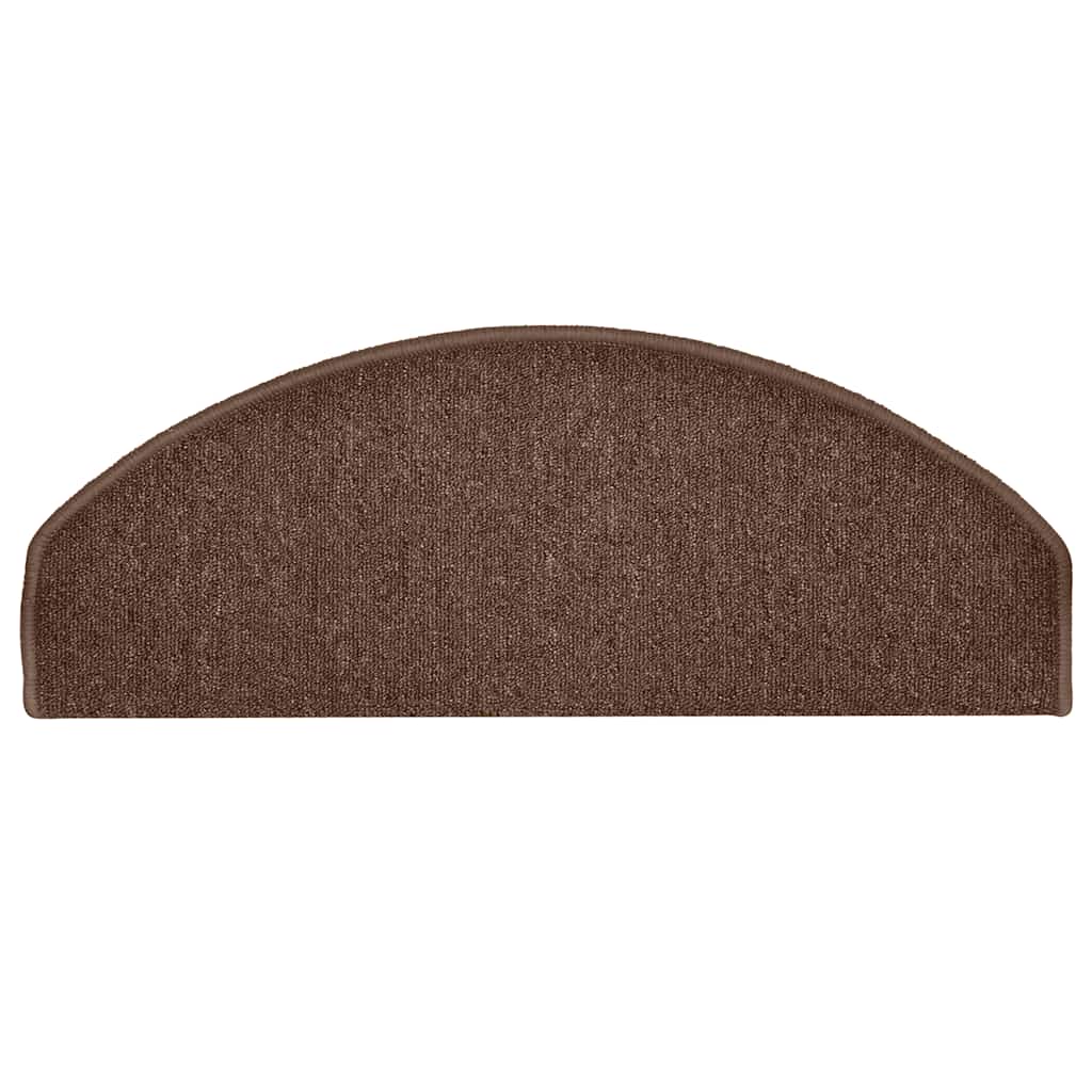 Tapetes de escada 30 peças 65x24x4 cm marrom semicircular grande