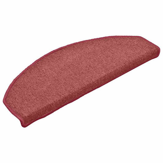 Tapetes de escada 30 peças 65x24x4 cm Bordeaux meio redondo grande