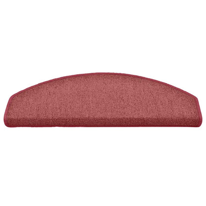 Tapetes de escada 30 peças 65x24x4 cm Bordeaux meio redondo grande