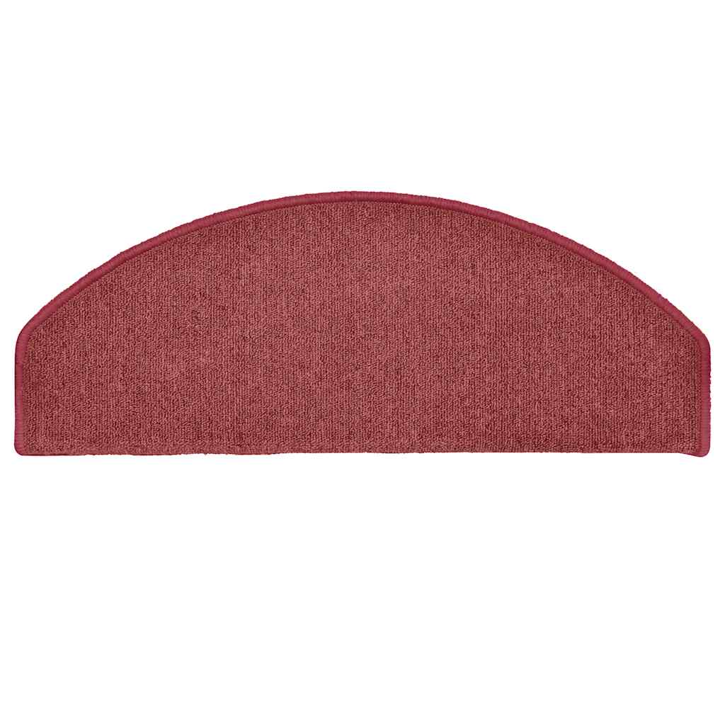 Tapetes de escada 30 peças 65x24x4 cm Bordeaux meio redondo grande