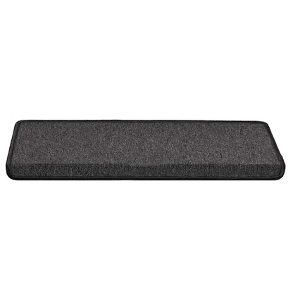 Tapetes de escada 30 peças 65x21x4 cm antracite borda retangular