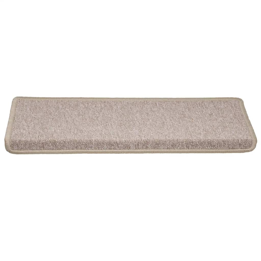 Tapetes de escada 30 peças 65x21x4 cm cinza-claro com borda retangular