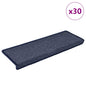 Tapetes de escada 30 peças 65x21x4 cm cinza escuro e azul com borda retangular