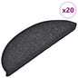 Tapetes de escada 20 peças antracite semicircular
