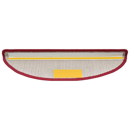 Tapetes de escada 20 peças 56x17x3 cm Vermelhos Semi-redondos