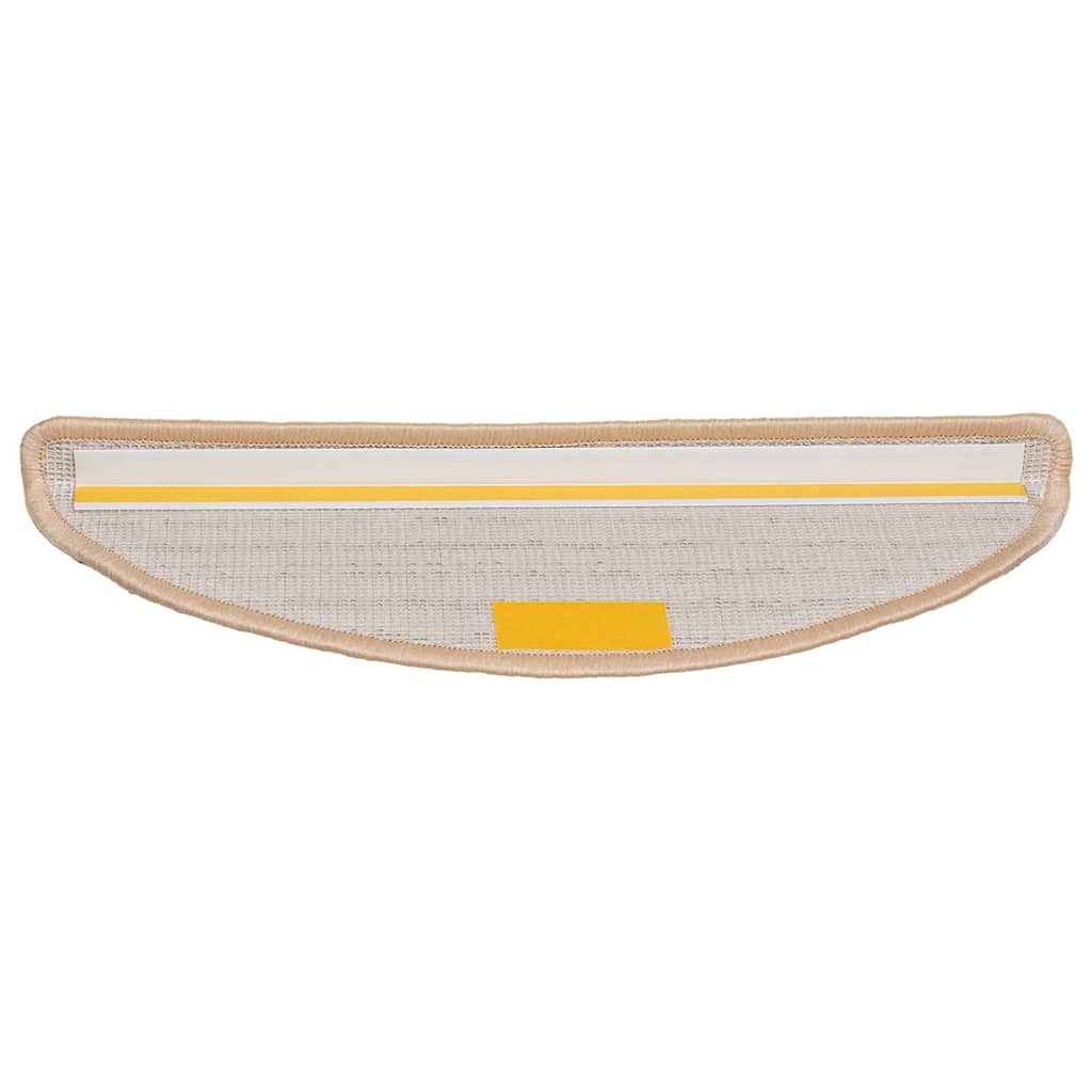 Tapetes de escada 30 peças 56x17x3 cm creme semicircular