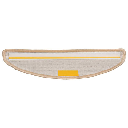 Tapetes de escada 30 peças 56x17x3 cm creme semicircular
