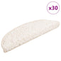 Tapetes de escada 30 peças 56x17x3 cm branco semicircular