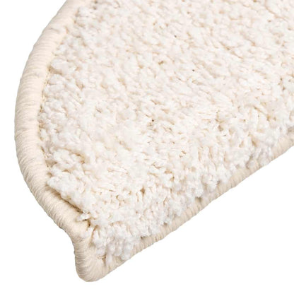 Tapetes de escada 30 peças 56x17x3 cm branco semicircular