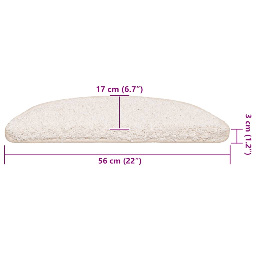 Tapetes de escada 30 peças 56x17x3 cm branco semicircular