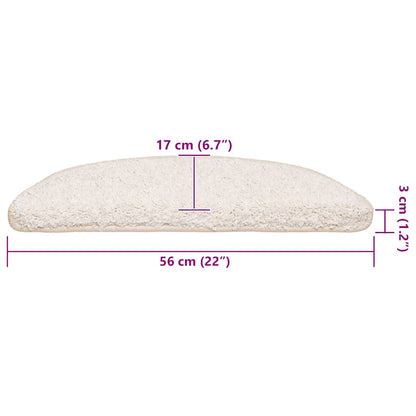 Tapetes de escada 30 peças 56x17x3 cm branco semicircular