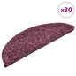 Tapetes de escada 30 peças roxo escuro semicircular