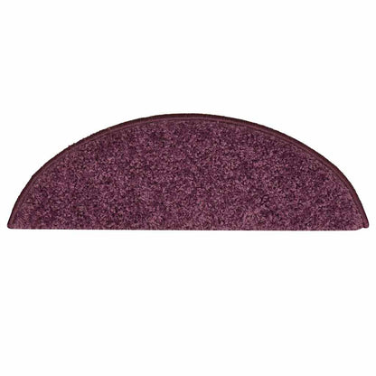 Tapetes de escada 30 peças roxo escuro semicircular