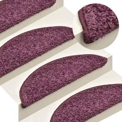 Tapetes de escada 30 peças roxo escuro semicircular