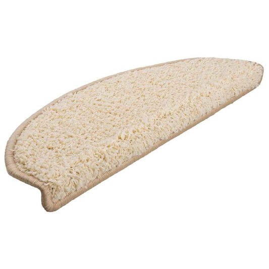 Tapetes de escada 30 peças creme semicircular grande