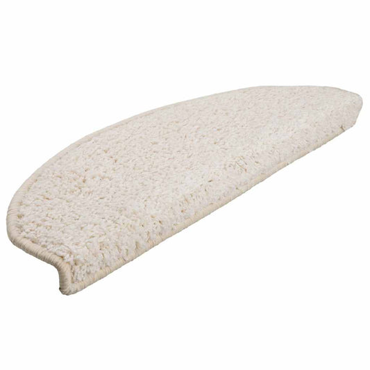 Tapetes de escada 30 peças branco semicircular grande