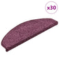 Tapetes de escada 30 peças 65x21x4 cm roxo escuro meio redondo grande