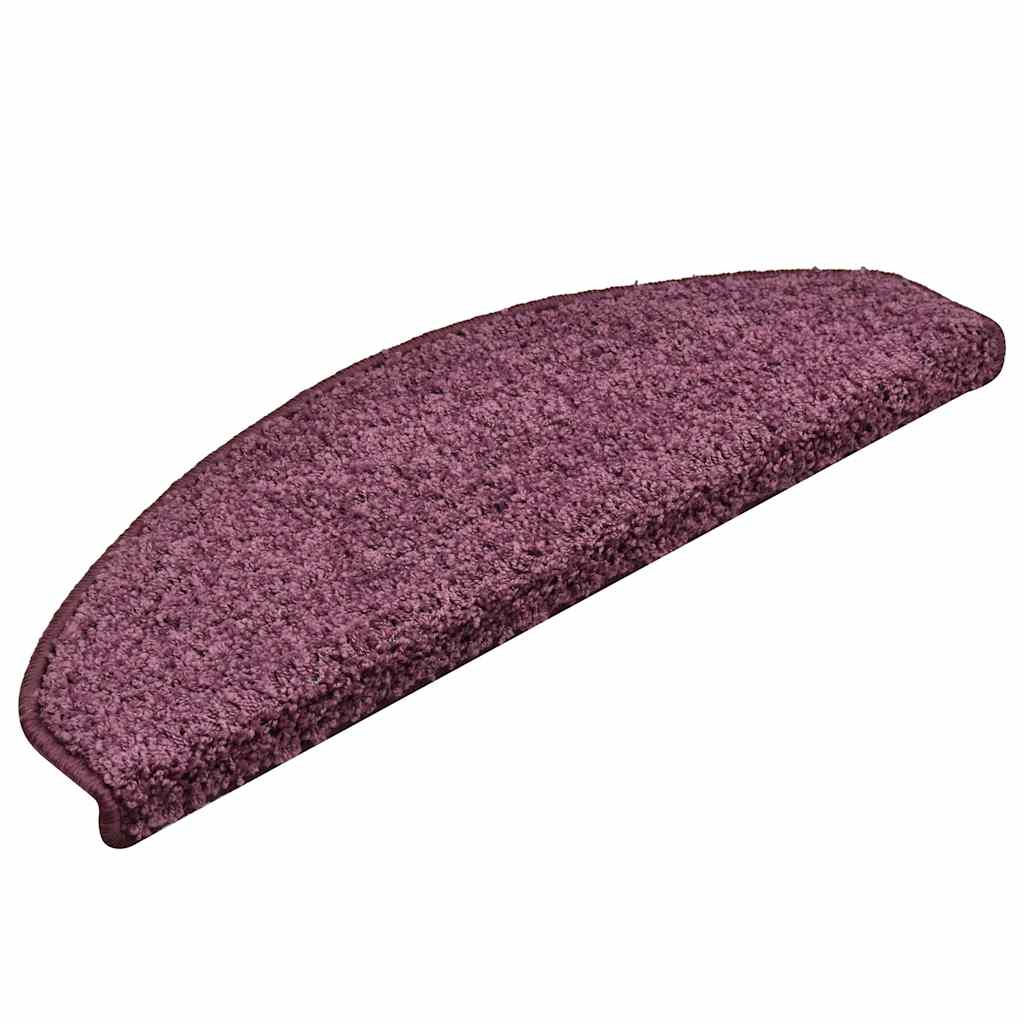Tapetes de escada 30 peças 65x21x4 cm roxo escuro meio redondo grande